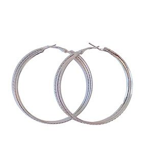 Silver plated large hoop earrings